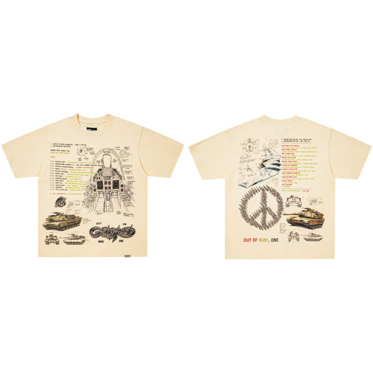 GodSpeed Military Blueprint Graphic T-Shirt