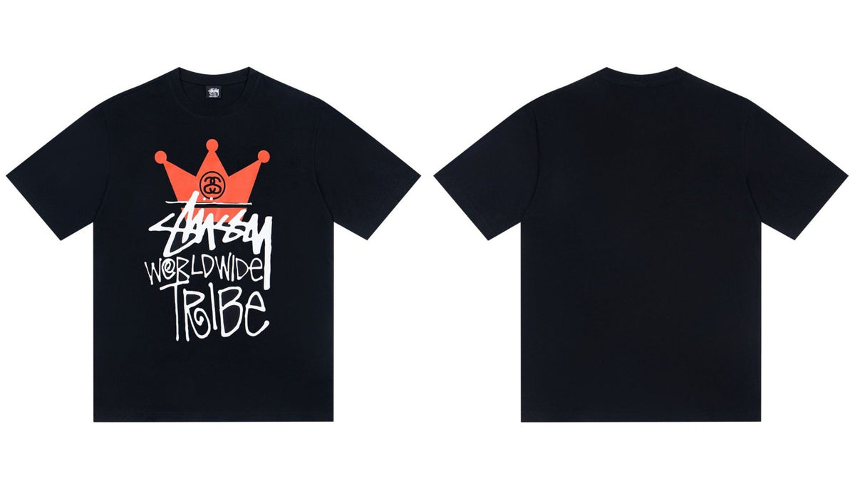 STUSSY Worldwide Tribe Crown Graphic T-Shirt