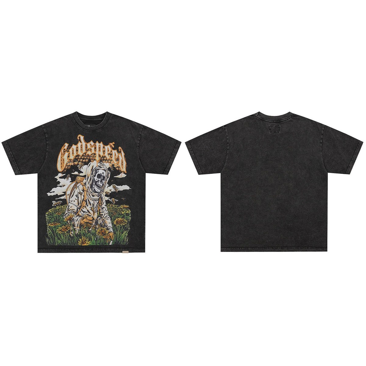 GodSpeed Washed Black Grim Reaper T-Shirt