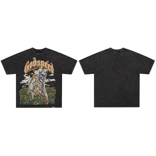 GodSpeed Washed Black Grim Reaper T-Shirt