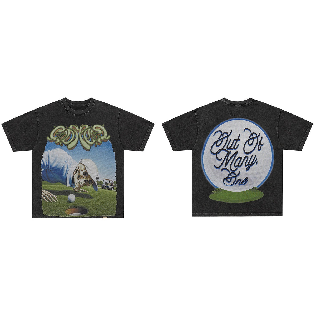 GodSpeed Out of Many One Washed Black Graphic T-Shirt