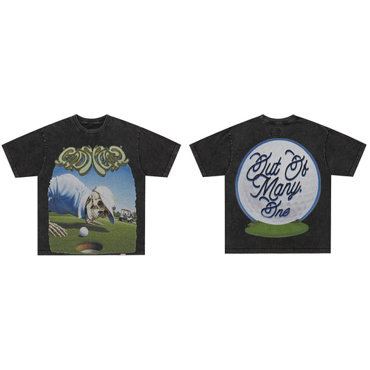 GodSpeed Out of Many One Washed Black Graphic T-Shirt
