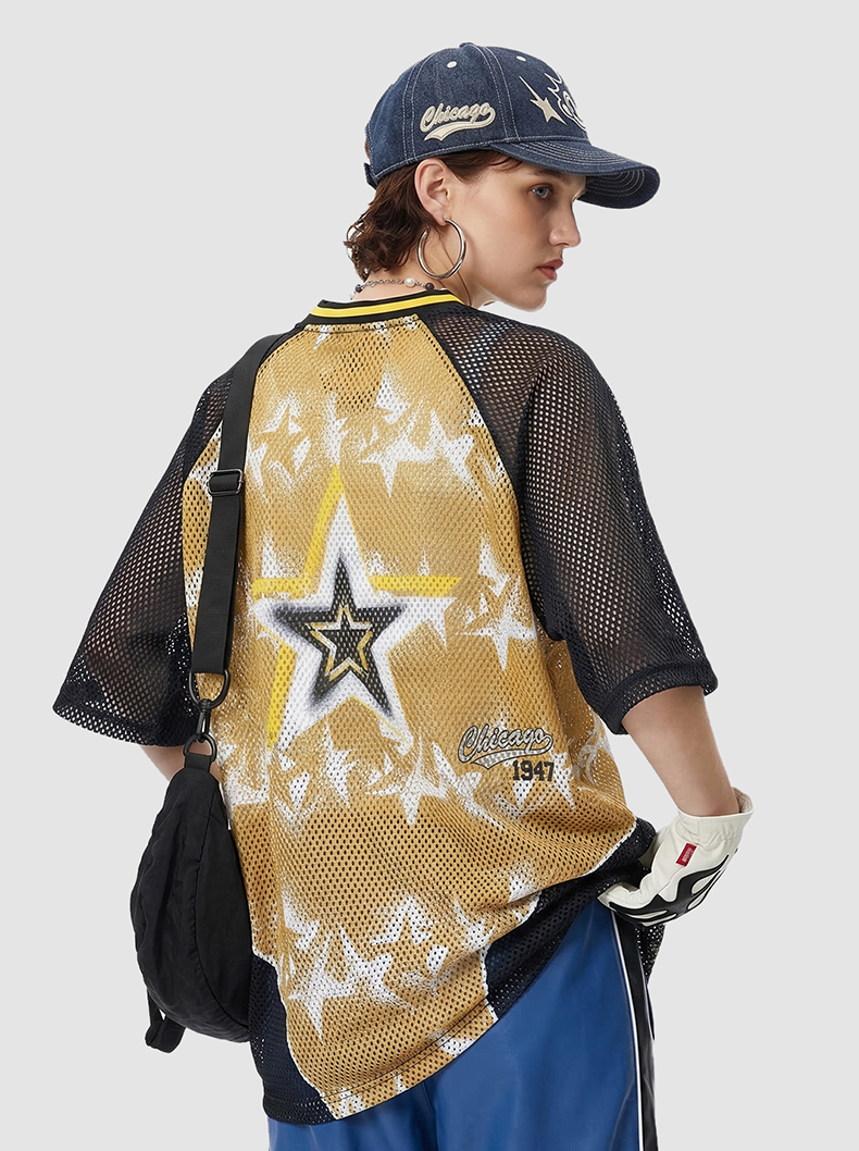 CapCabin “Star Impact” Mesh Jersey T-Shirt