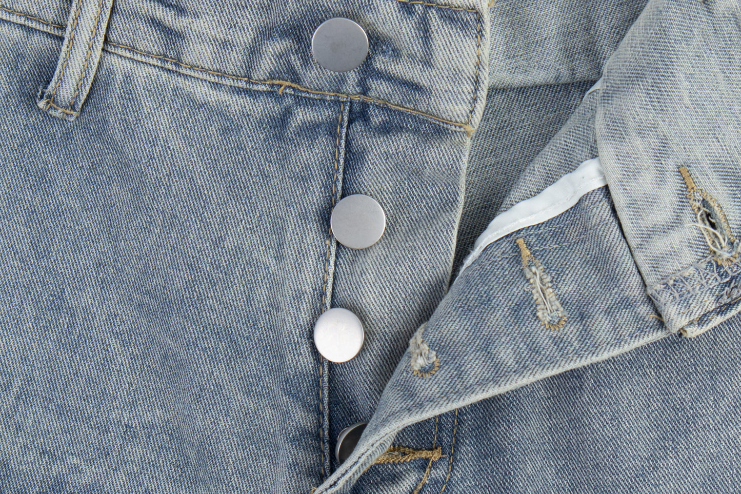 CapCabin Distressed Panel Denim Pants