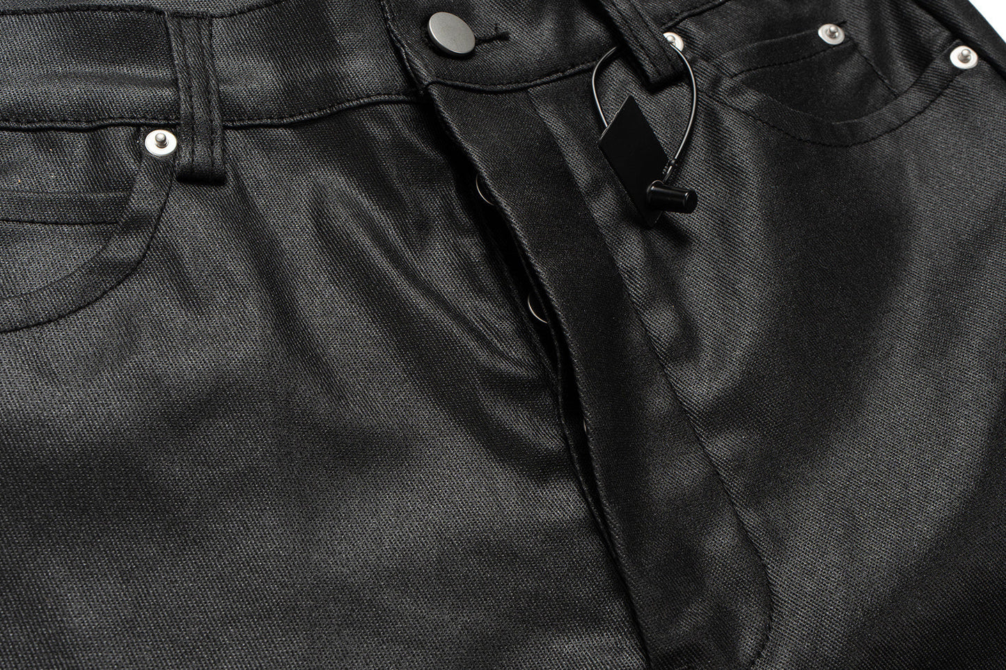 CapCabin Blade-Cut Zip Leather Pants