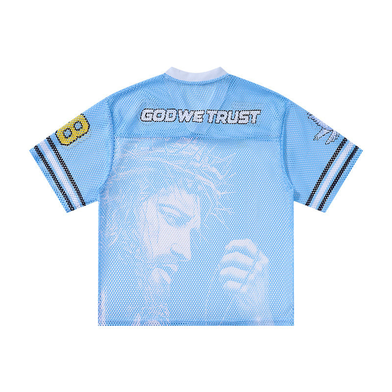 CapCabin “God We Trust” Mesh Jersey T-Shirt