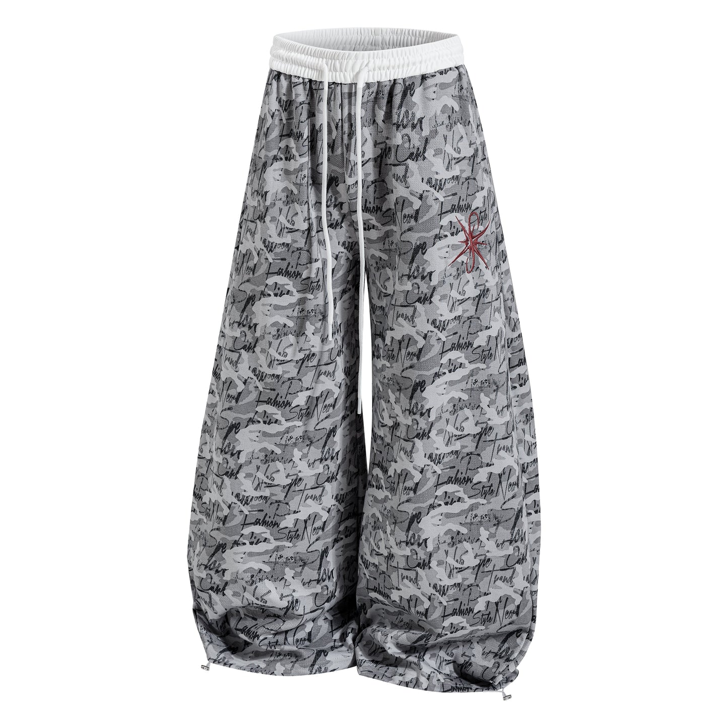 CapCabin Camo Script Wide-Leg Pants