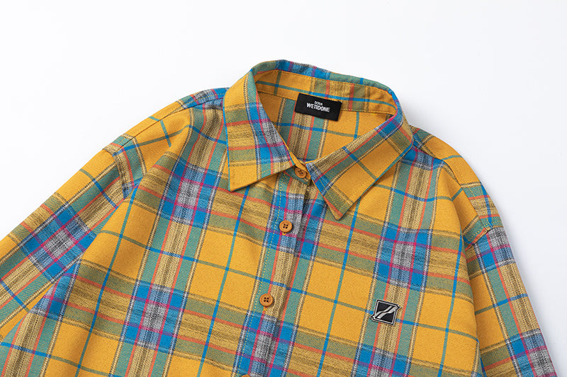 Yellow Multi-Color Plaid Long Sleeve Shirt