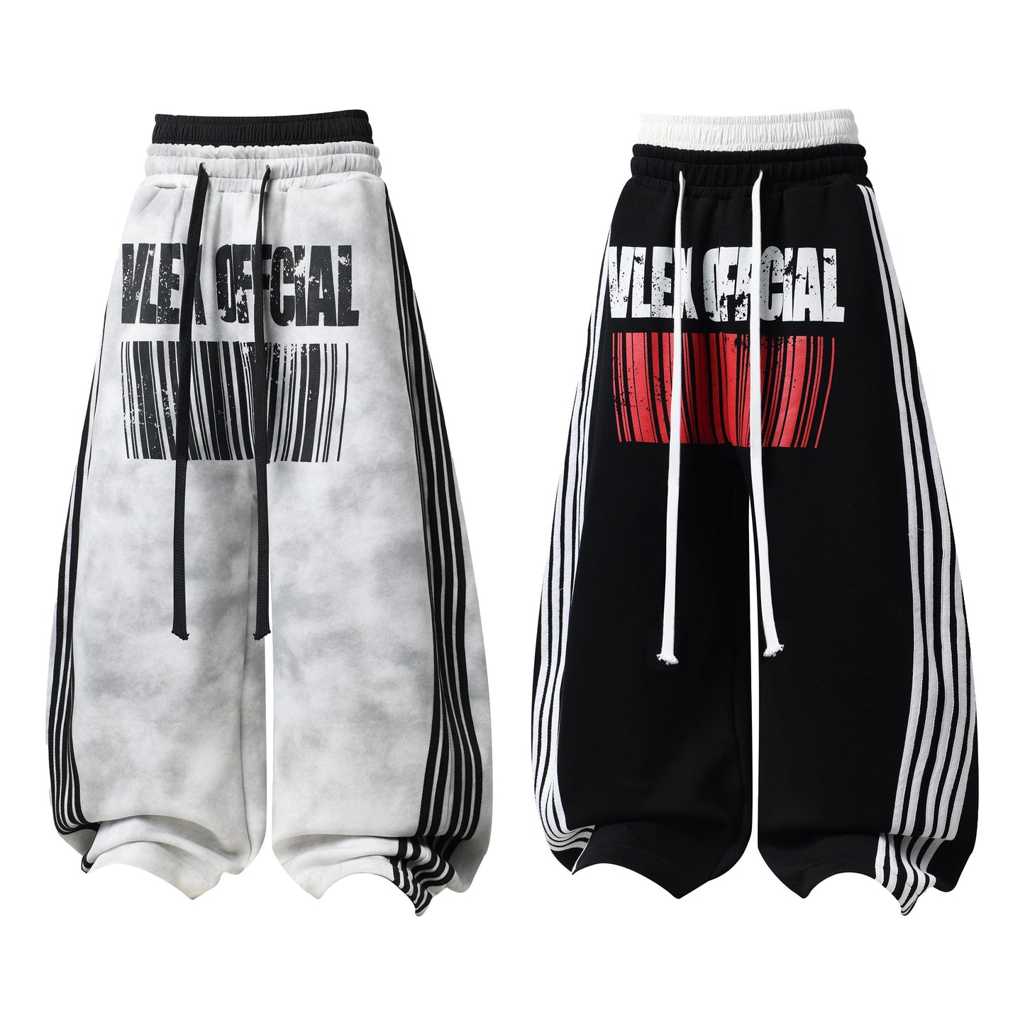 CapCabin Barcode Graphic Wide-Leg Pants