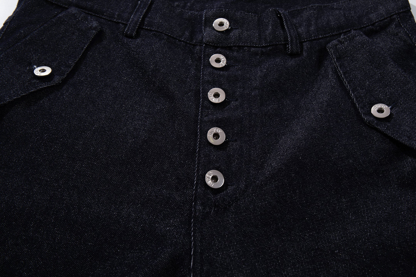 CapCabin Panel Construction Wide Leg Denim Pants