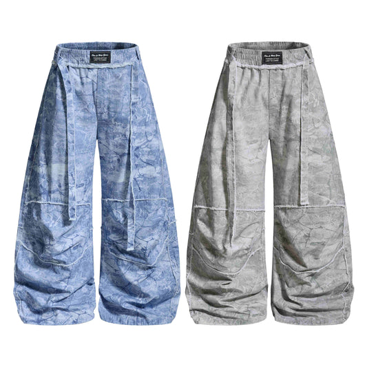 CapCabin “Washed Marble Wide-Leg Pants”
