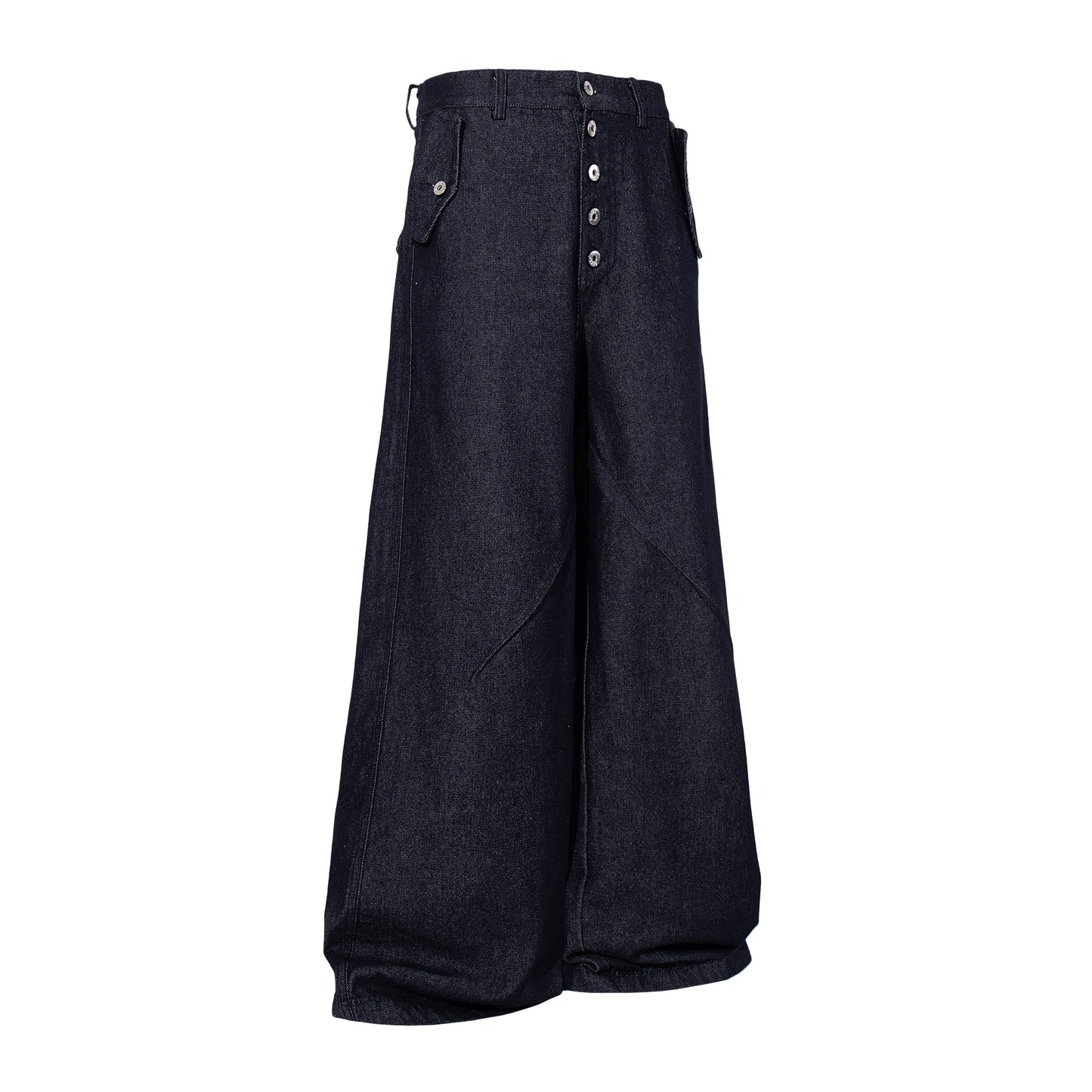 CapCabin Panel Construction Wide Leg Denim Pants