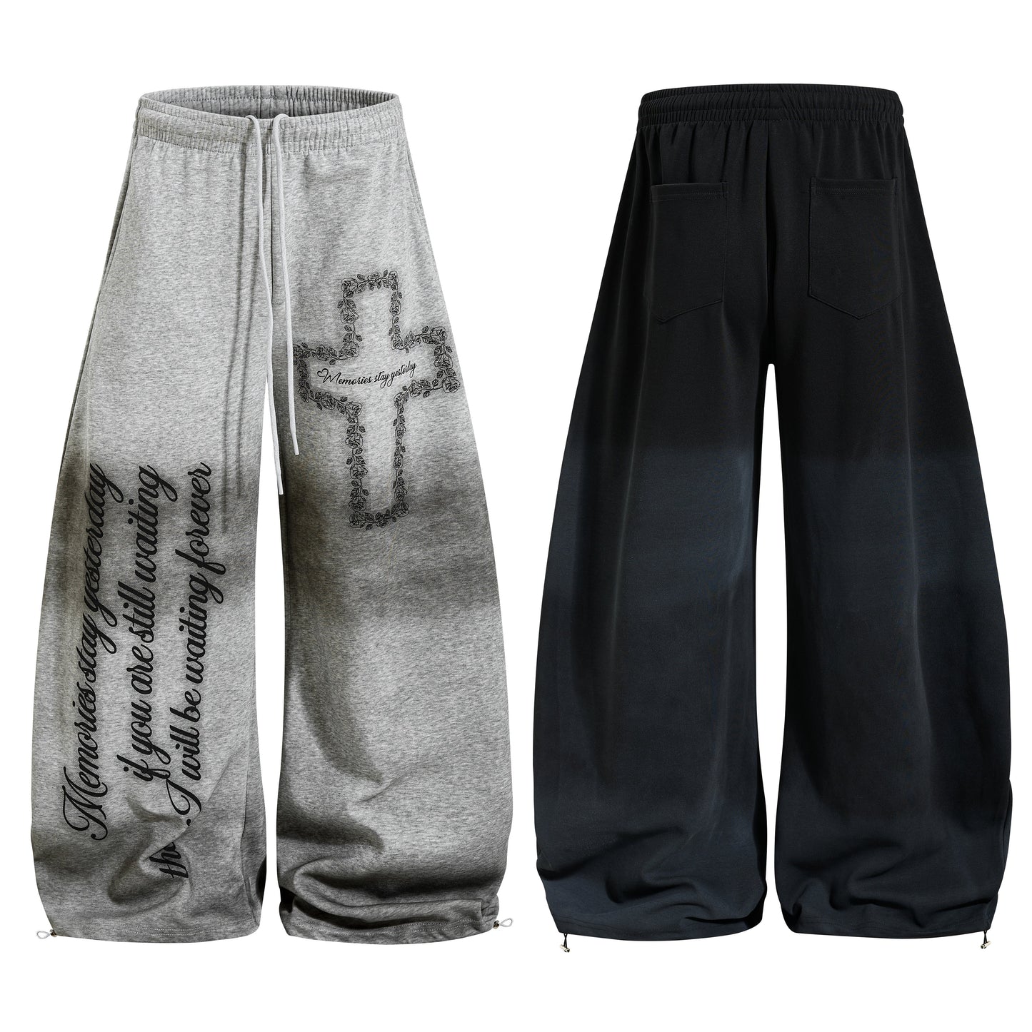 CapCabin Cross Script Wide-Leg Sweatpants