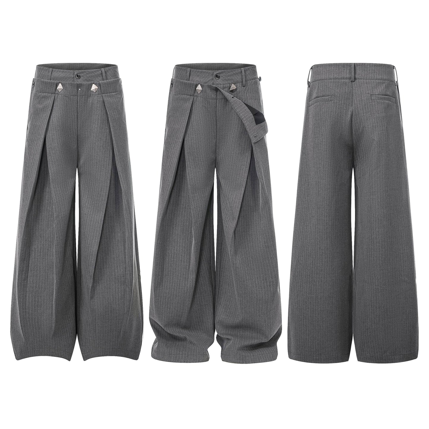 CapCabin “Tailored Wrap Wide-Leg Trousers”