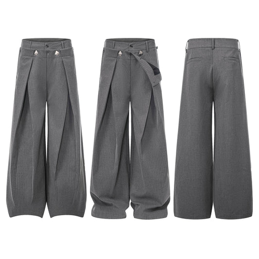 CapCabin “Tailored Wrap Wide-Leg Trousers”