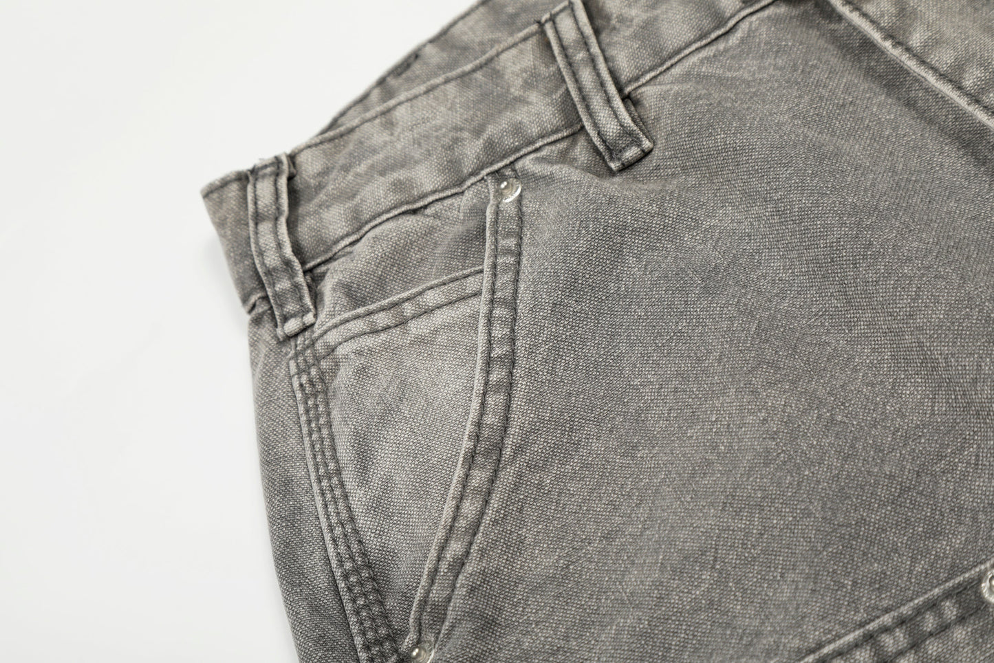CapCabin Washed Utility Distressed Denim Jeans