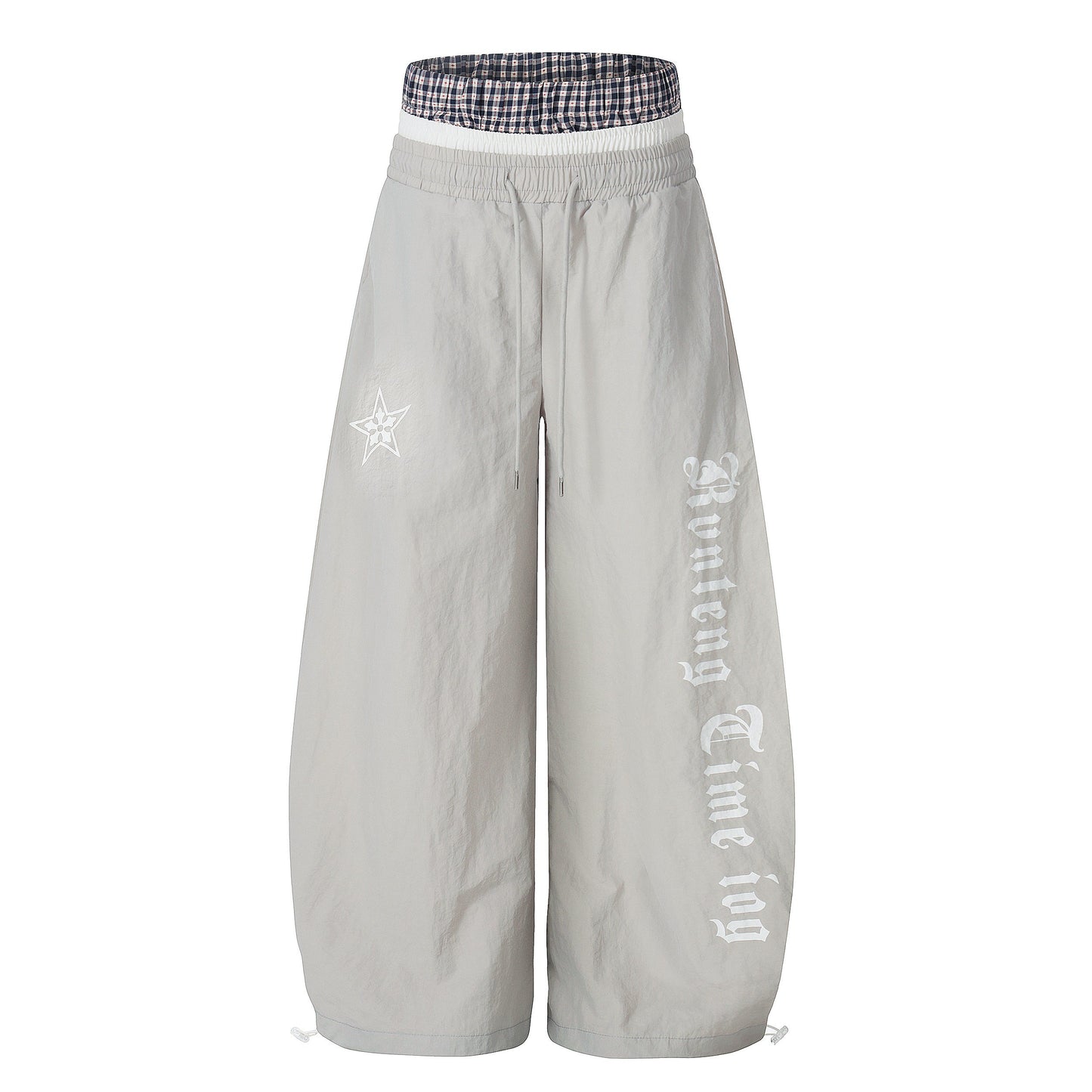 CapCabin Script Logo Wide-Leg Nylon Pants