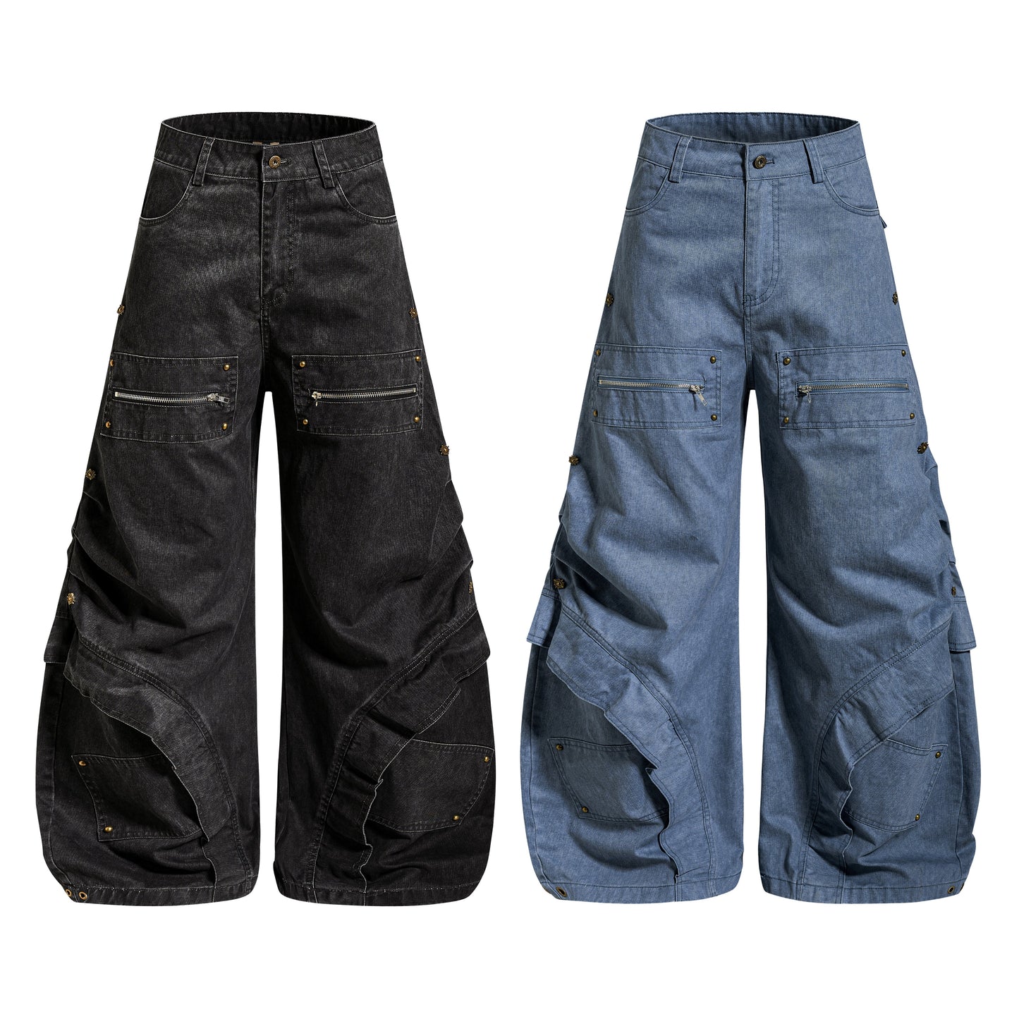 CapCabin Multi-Zip Panel Denim Pants