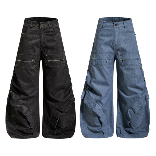 CapCabin Multi-Zip Panel Denim Pants