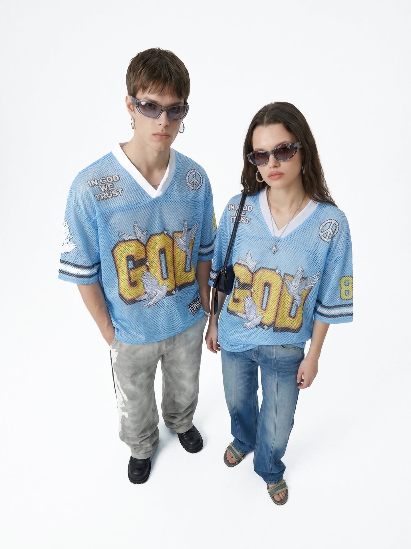 CapCabin “God We Trust” Mesh Jersey T-Shirt
