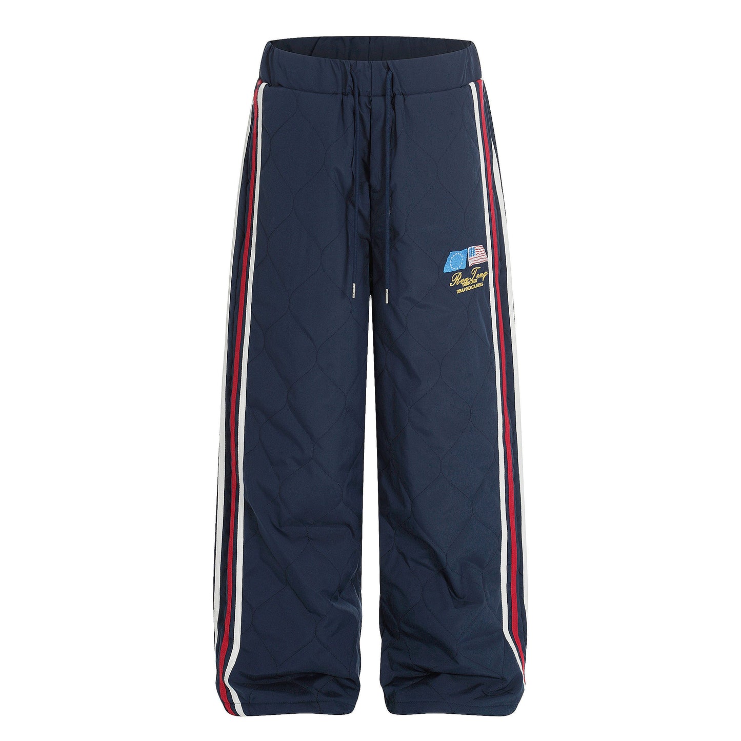CapCabin Quilted Track Wide-Leg Pants