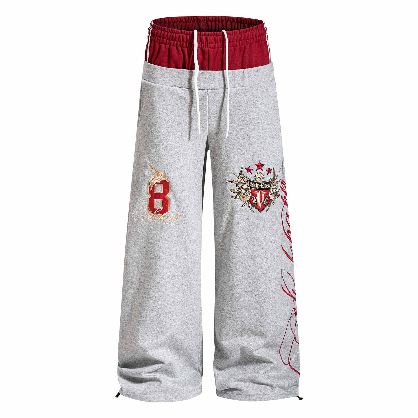 CapCabin “Varsity Crest Wide-Leg Sweatpants”