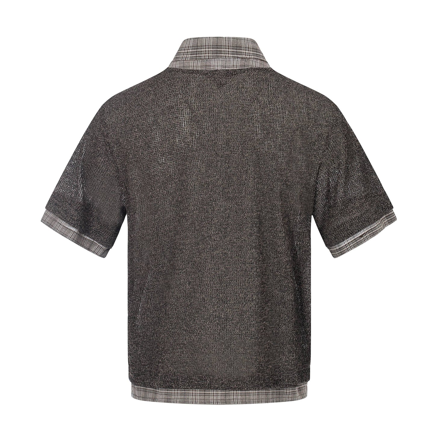 CapCabin “Layered Knit Check Shirt”