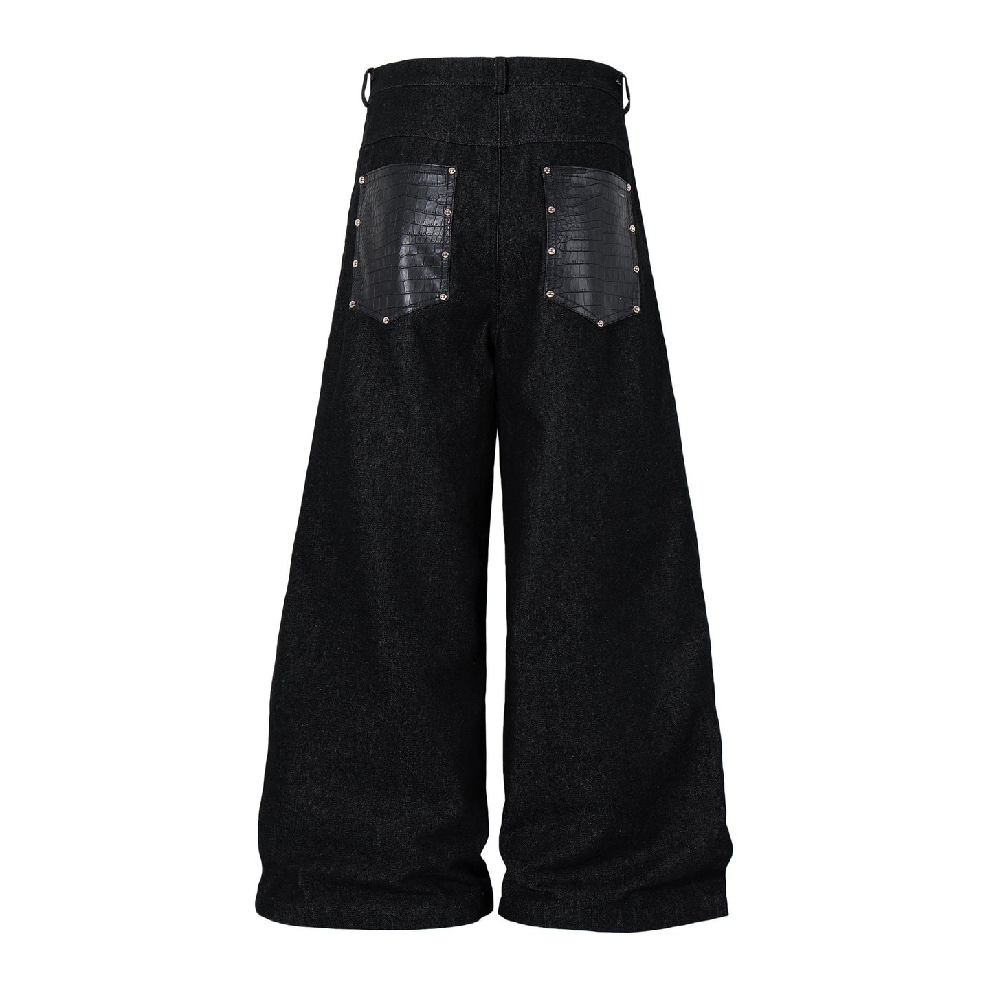 CapCabin Panel-Detail Wide Leg Denim Pants