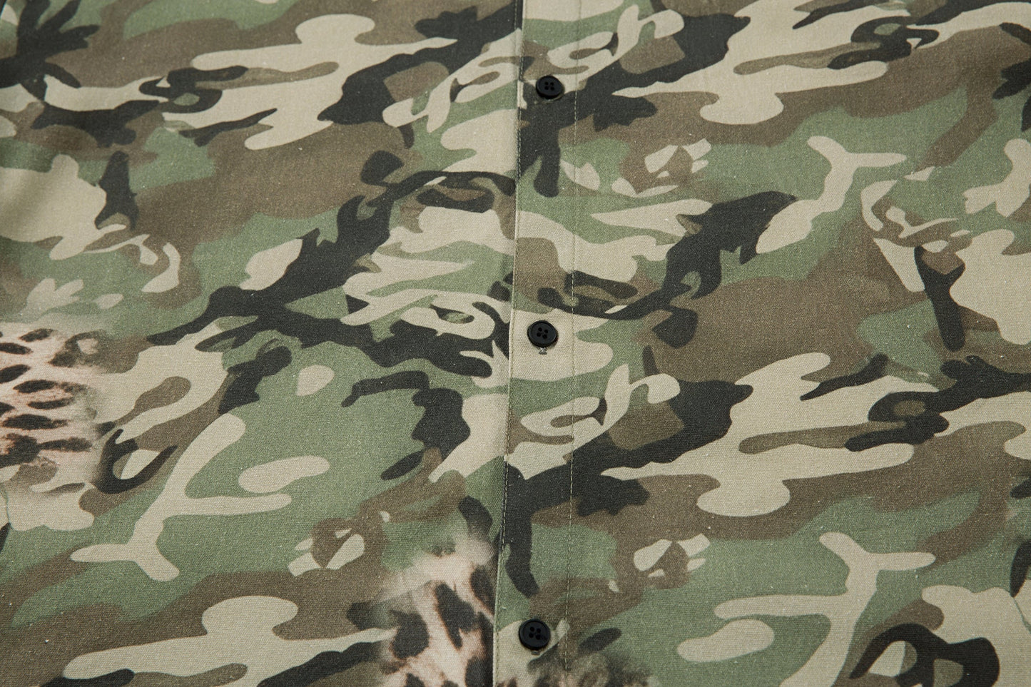CapCabin Layered Camo-Leopard Short-Sleeve Shirt