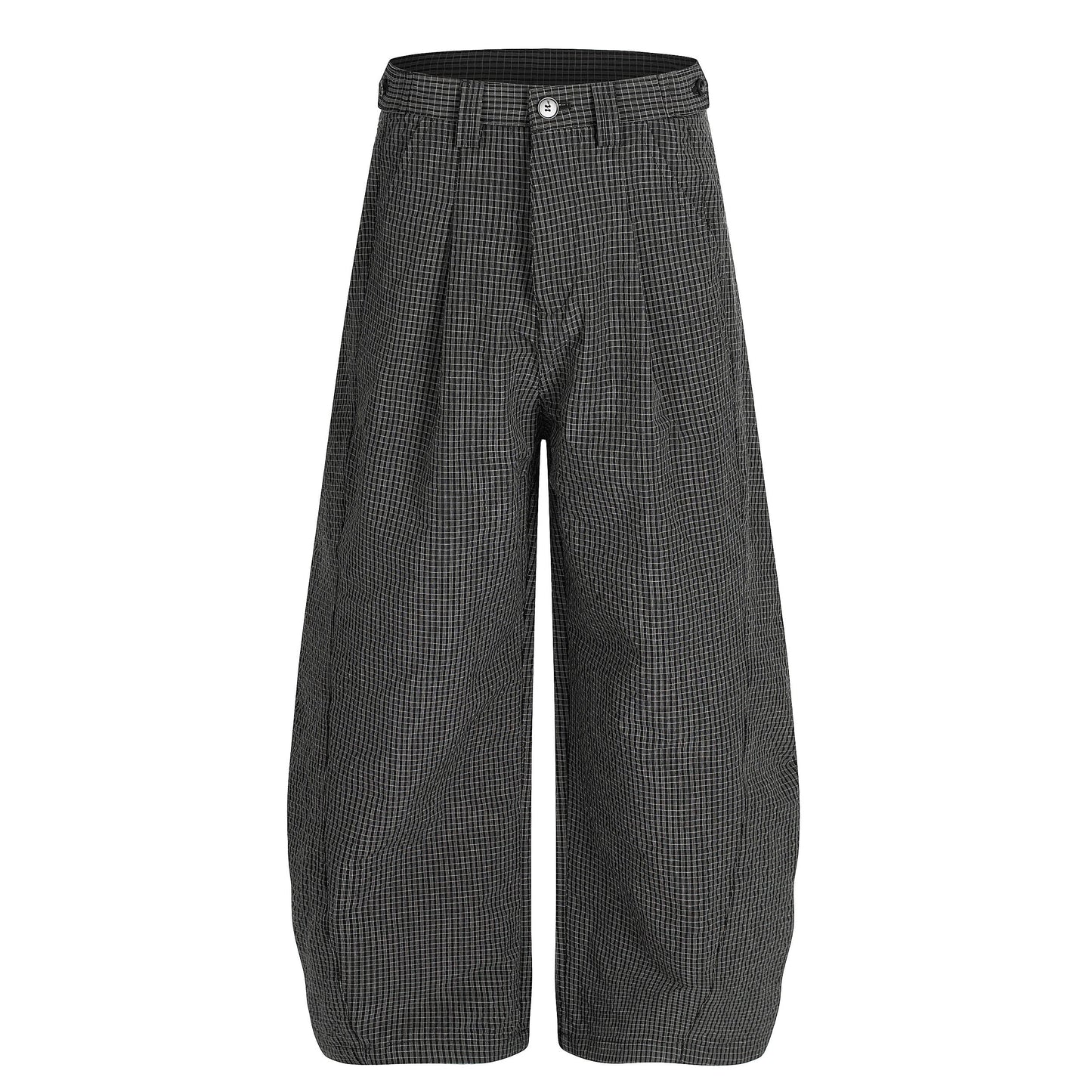 CapCabin Checked Curved-Leg Pants