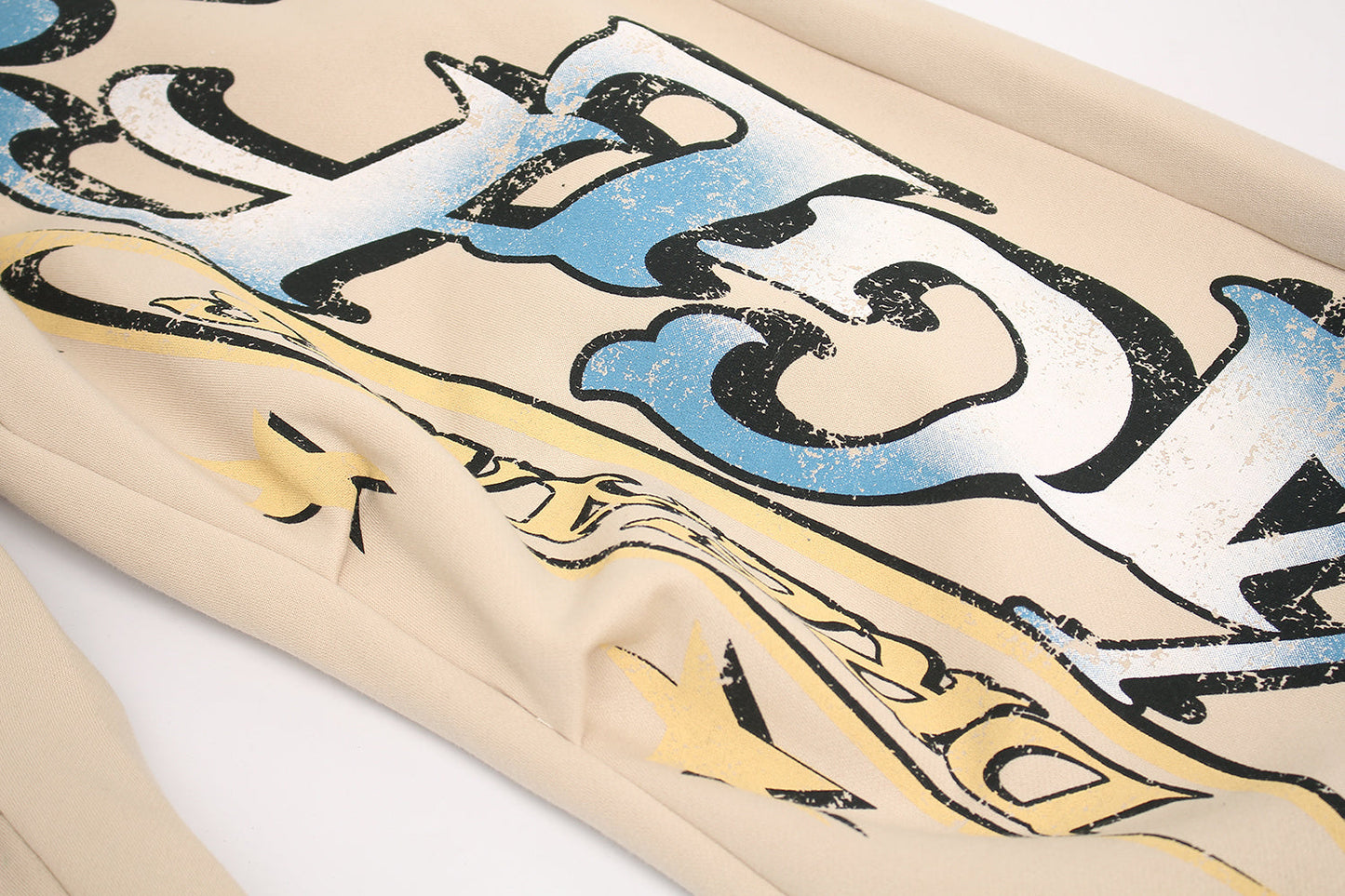CapCabin Fleece-Lined Letter Graphic Wide-Leg Sweatpants