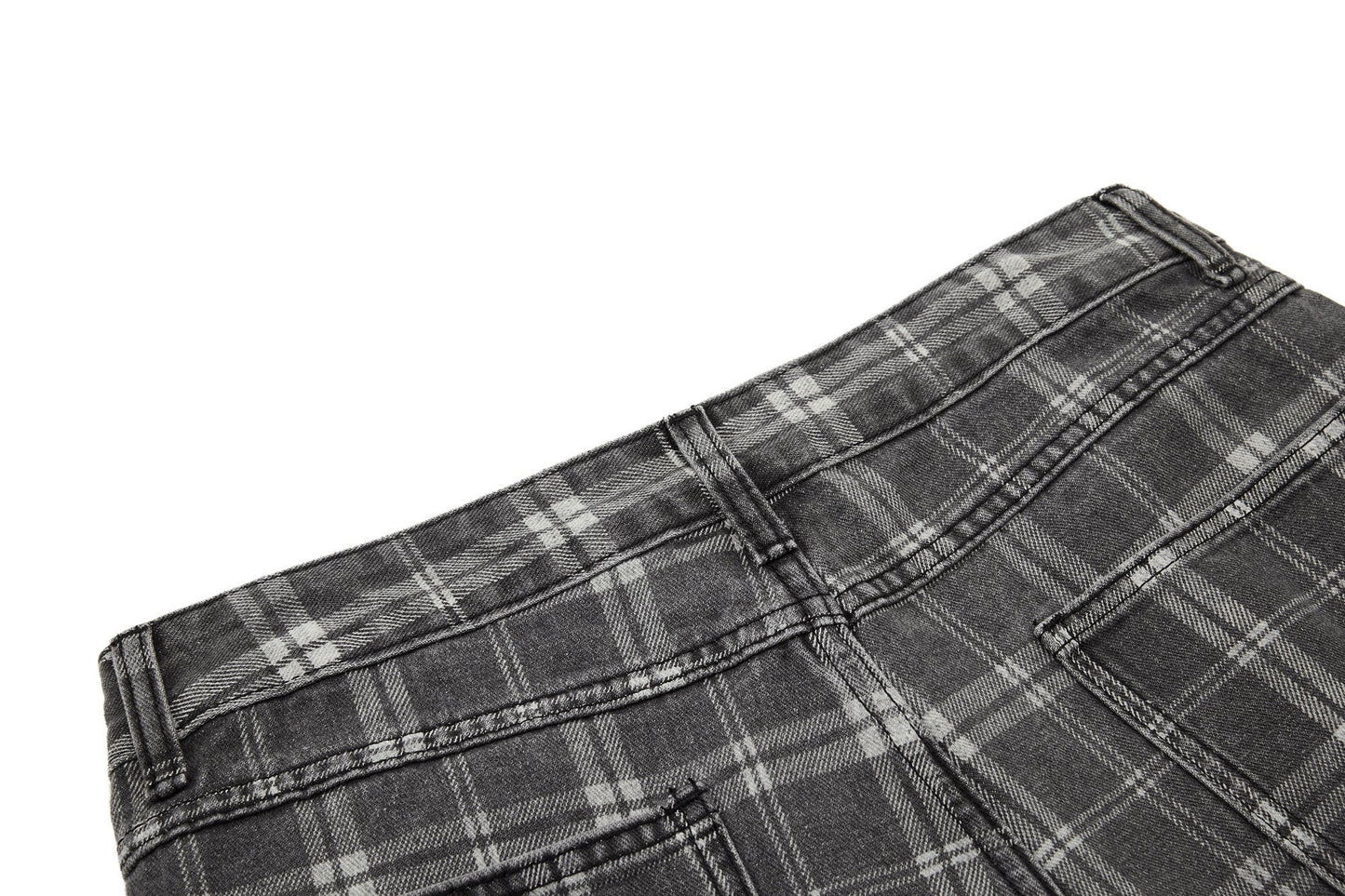 CapCabin Plaid Oversized Wide-Leg Jeans