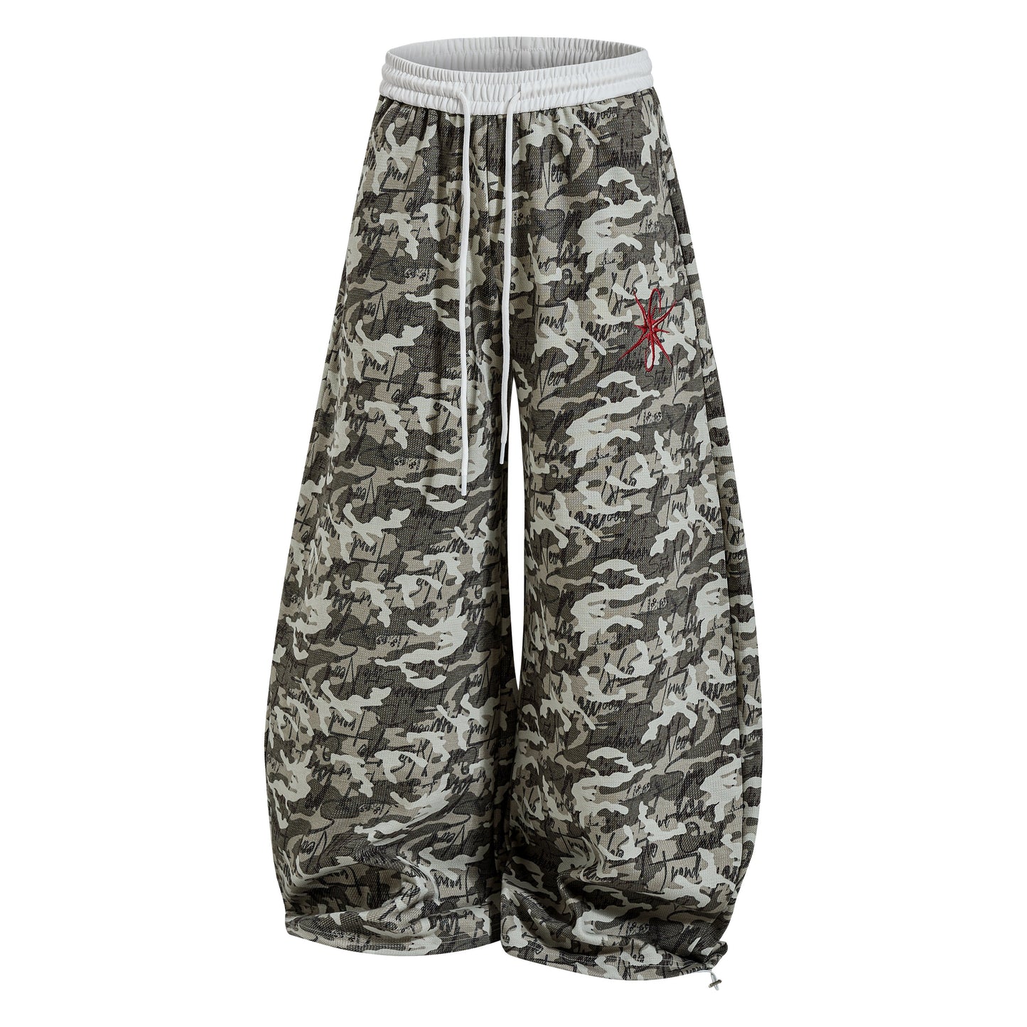 CapCabin Camo Script Wide-Leg Pants