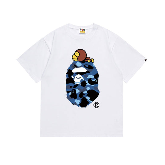 BAPE Blue Camo Ape Graphic T-Shirt