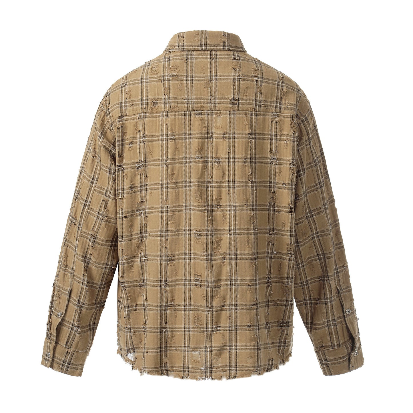 CapCabin Distressed Plaid Shirt Jacket