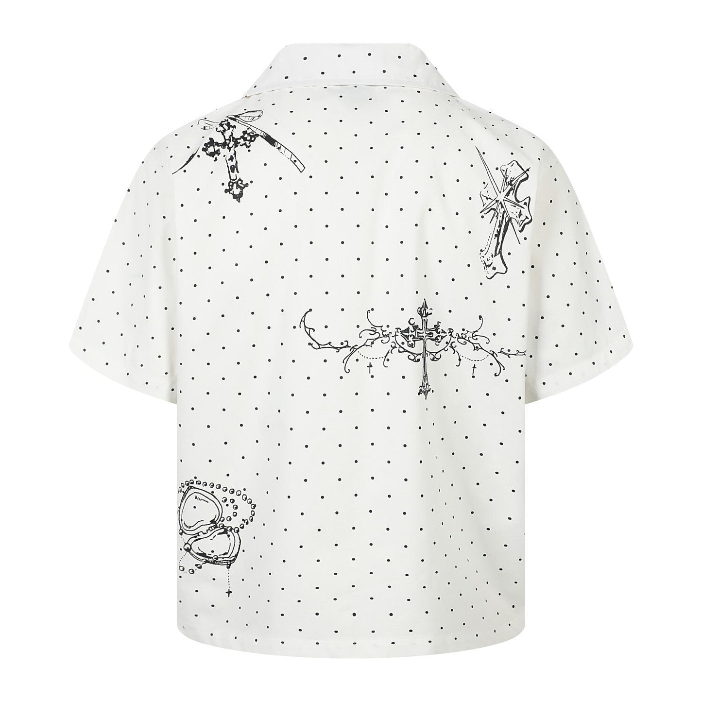CapCabin Polka Cross Print Short Sleeve Shirt