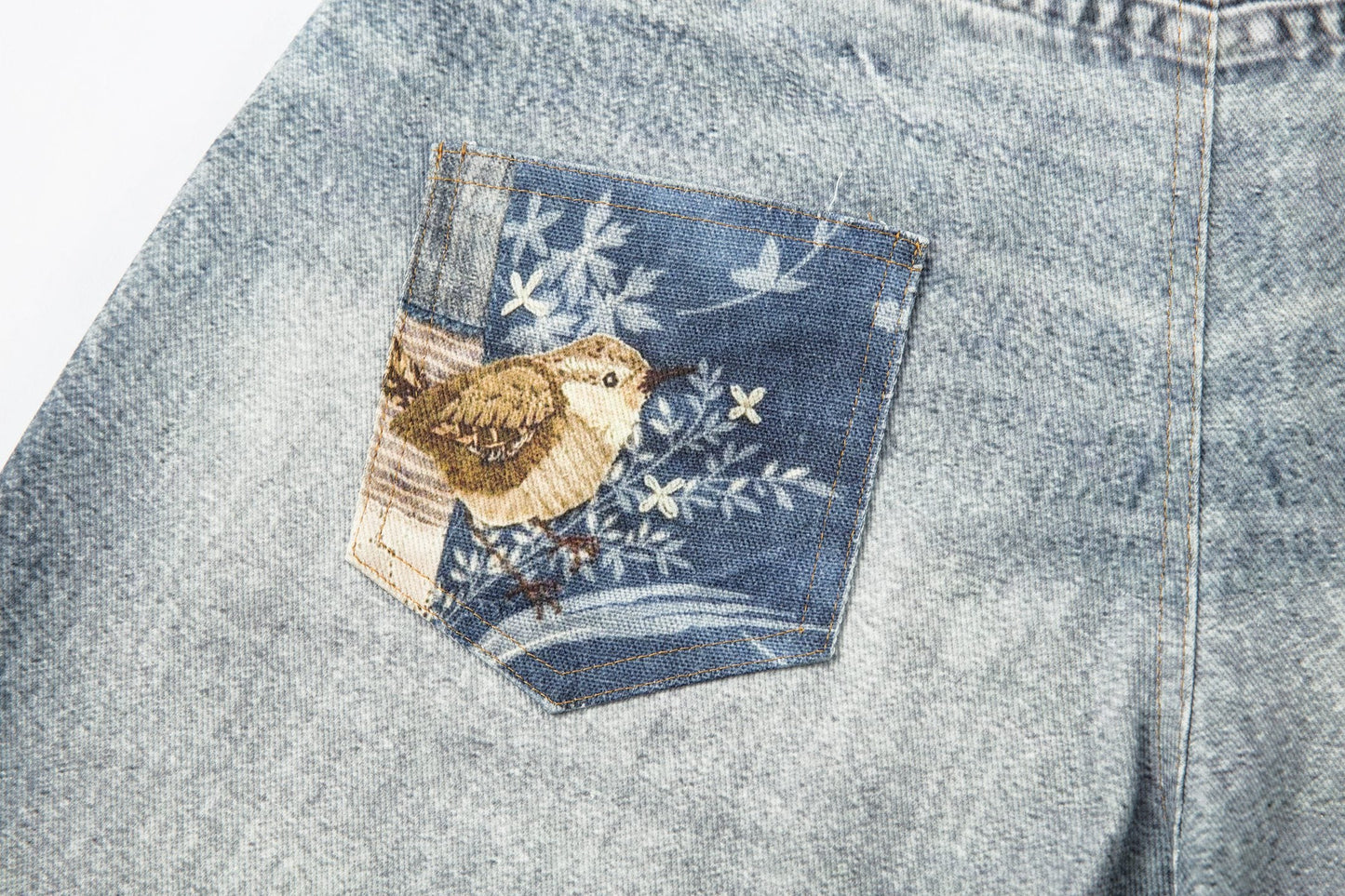 CapCabin “Vintage Charm Patch Denim Shorts