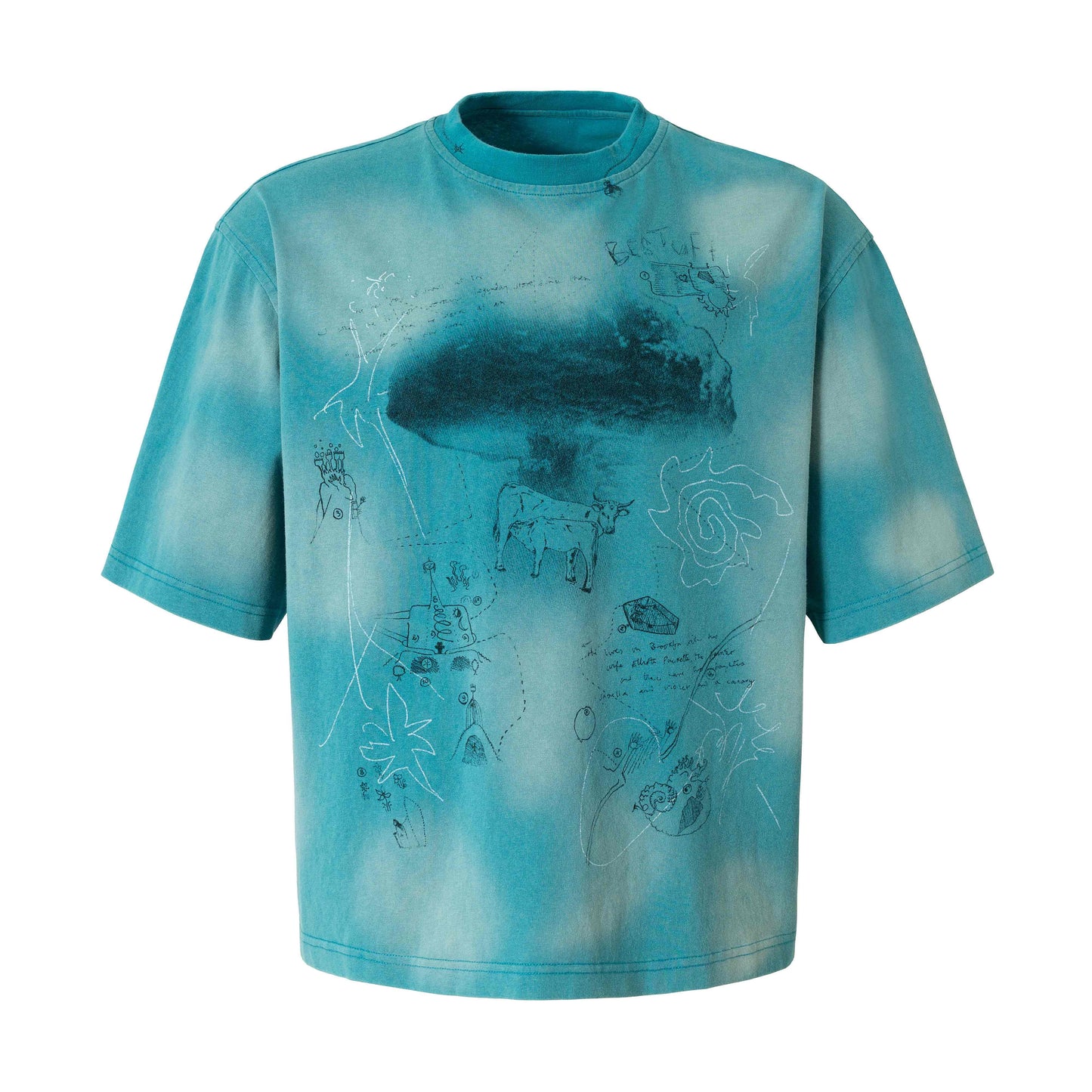 CapCabin “Abstract Sketch Washed Tee”