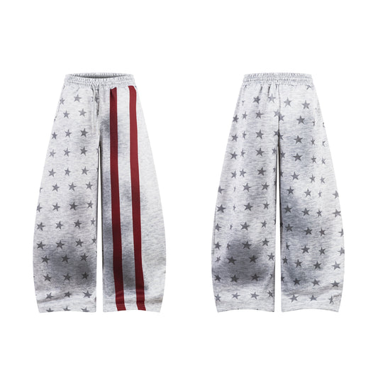 CapCabin Star Stripe Wide-Leg Sweatpants
