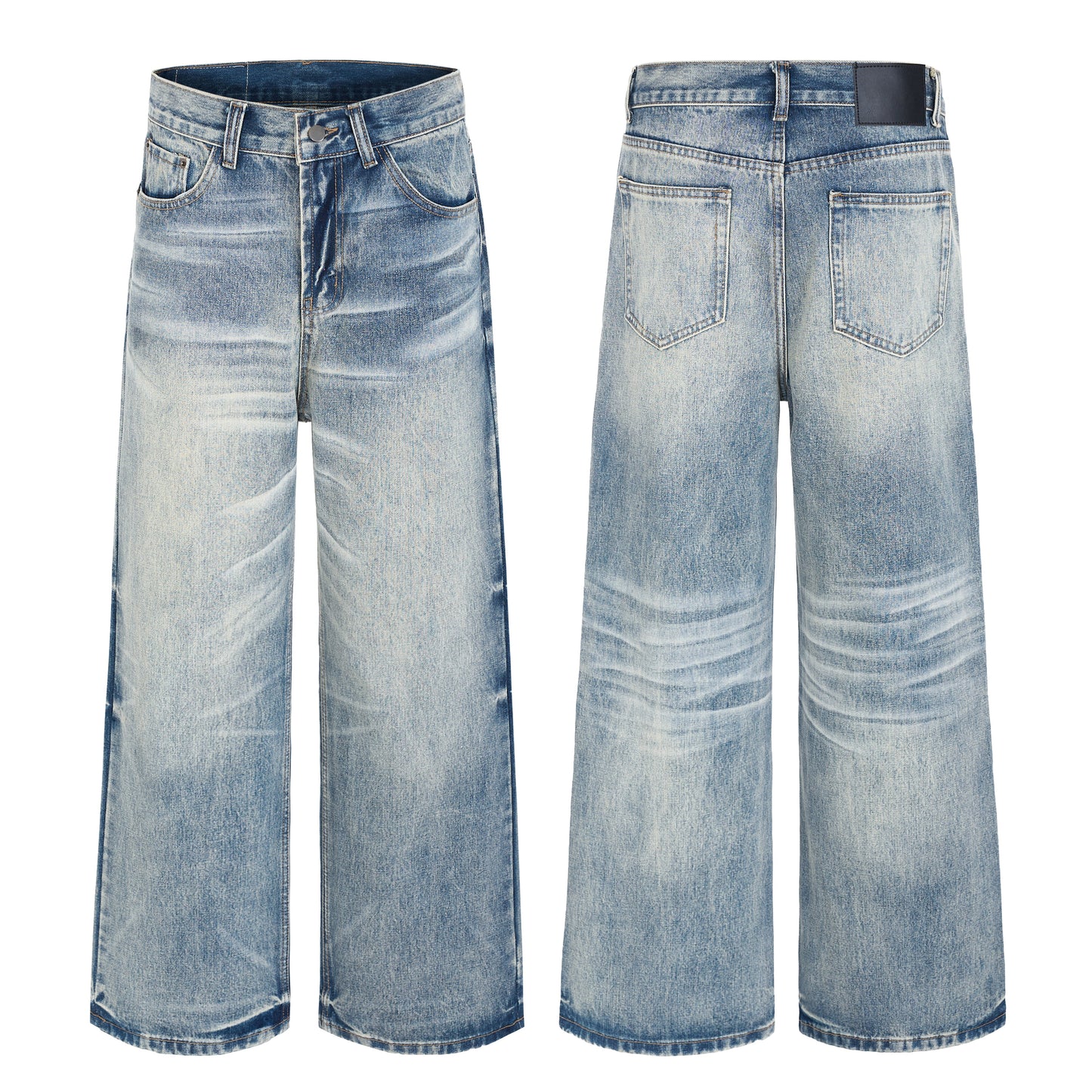 CapCabin Vintage Washed Wide-Leg Jeans