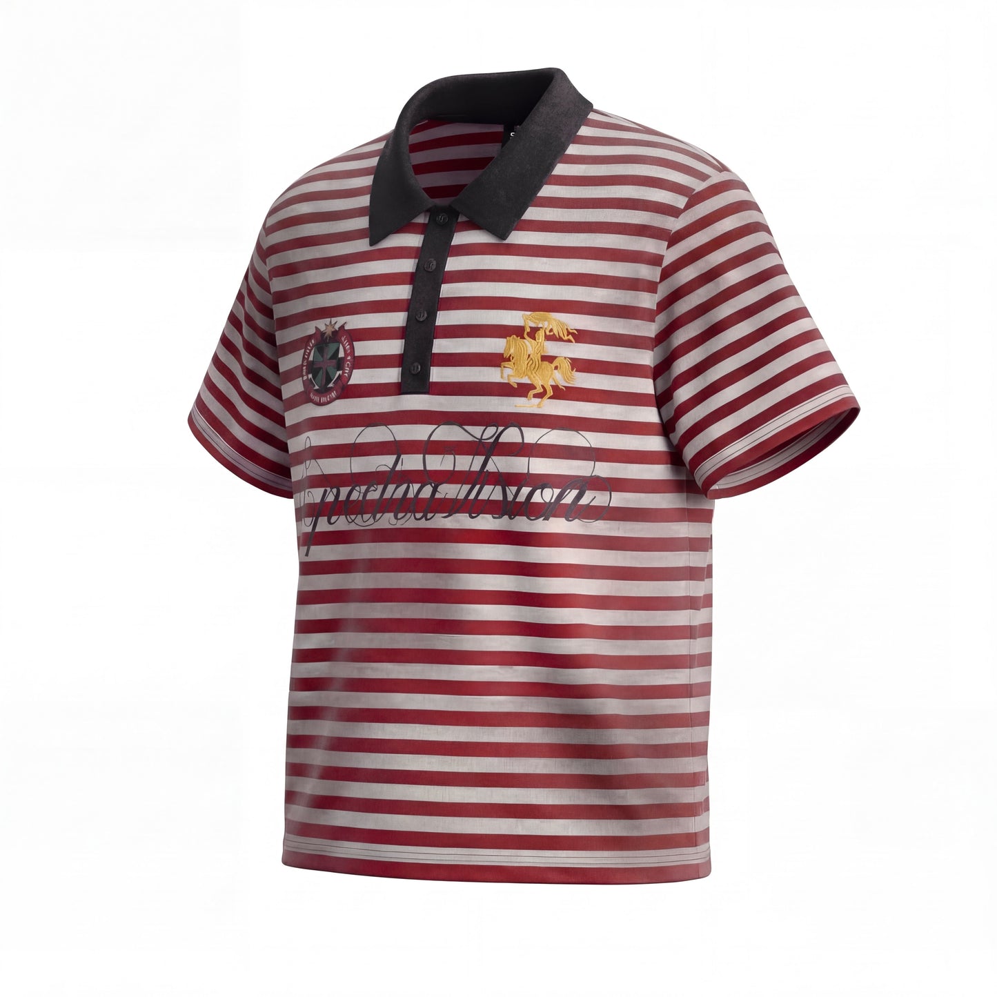 CapCabin “Stripe Crest Polo Tee”