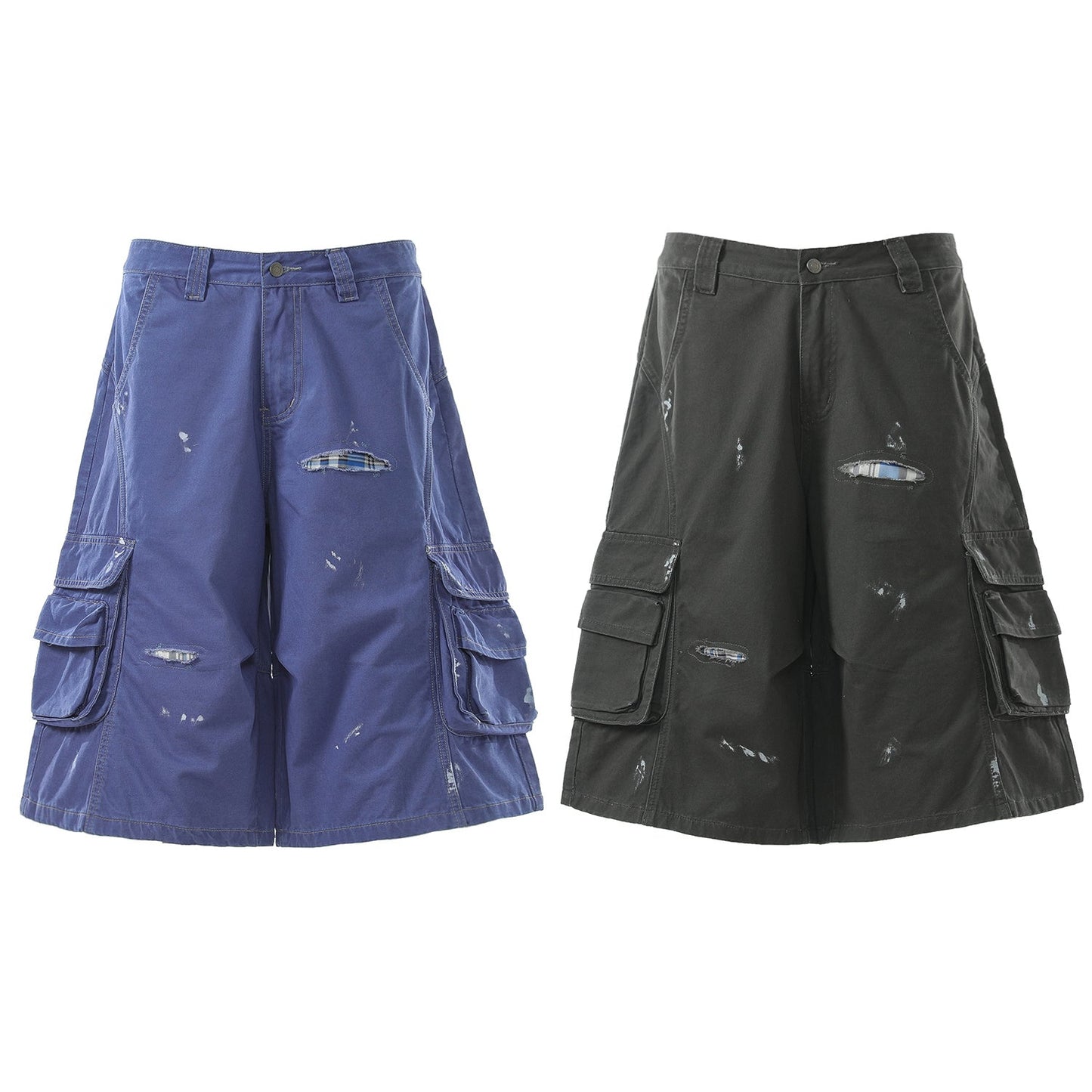 CapCabin “Distressed Utility Cargo Shorts”