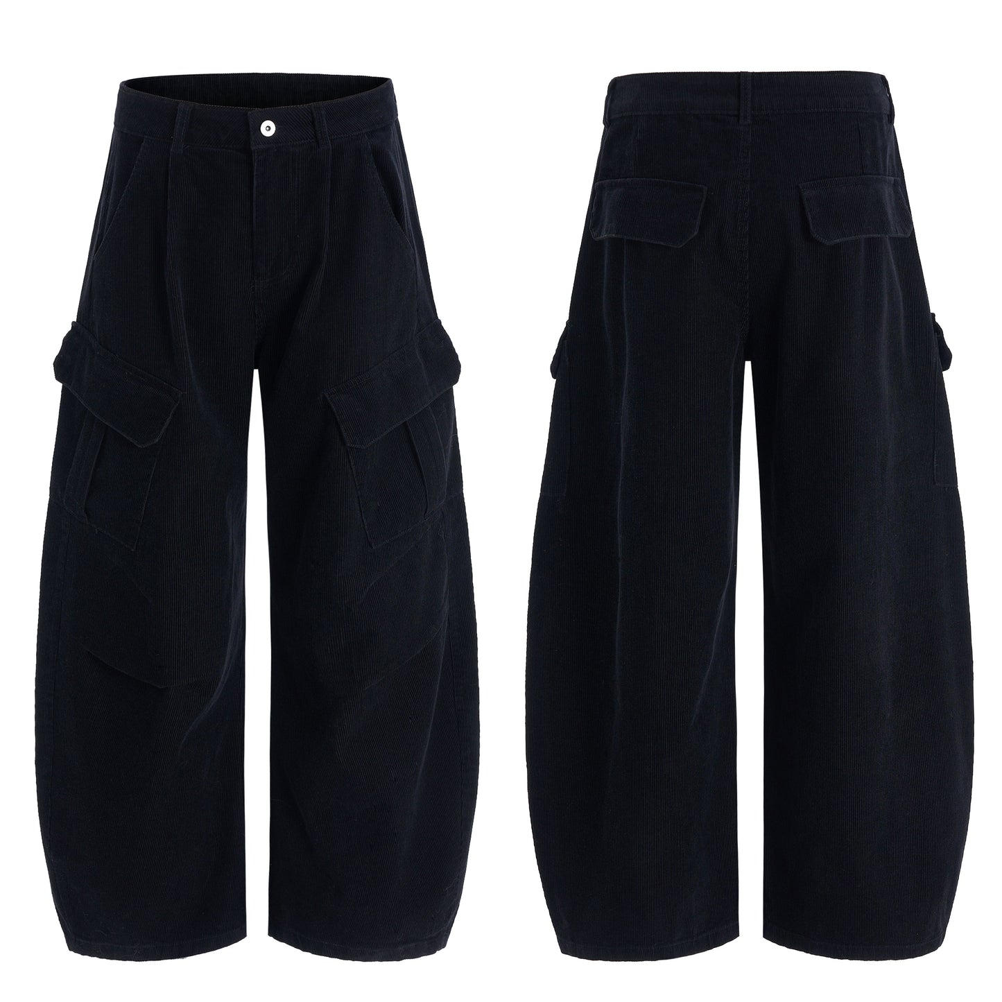 CapCabin Corduroy Cargo Wide-Leg Pants