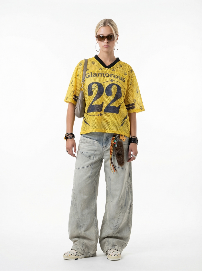 CapCabin “Glamorous 22” Mesh Jersey T-Shirt