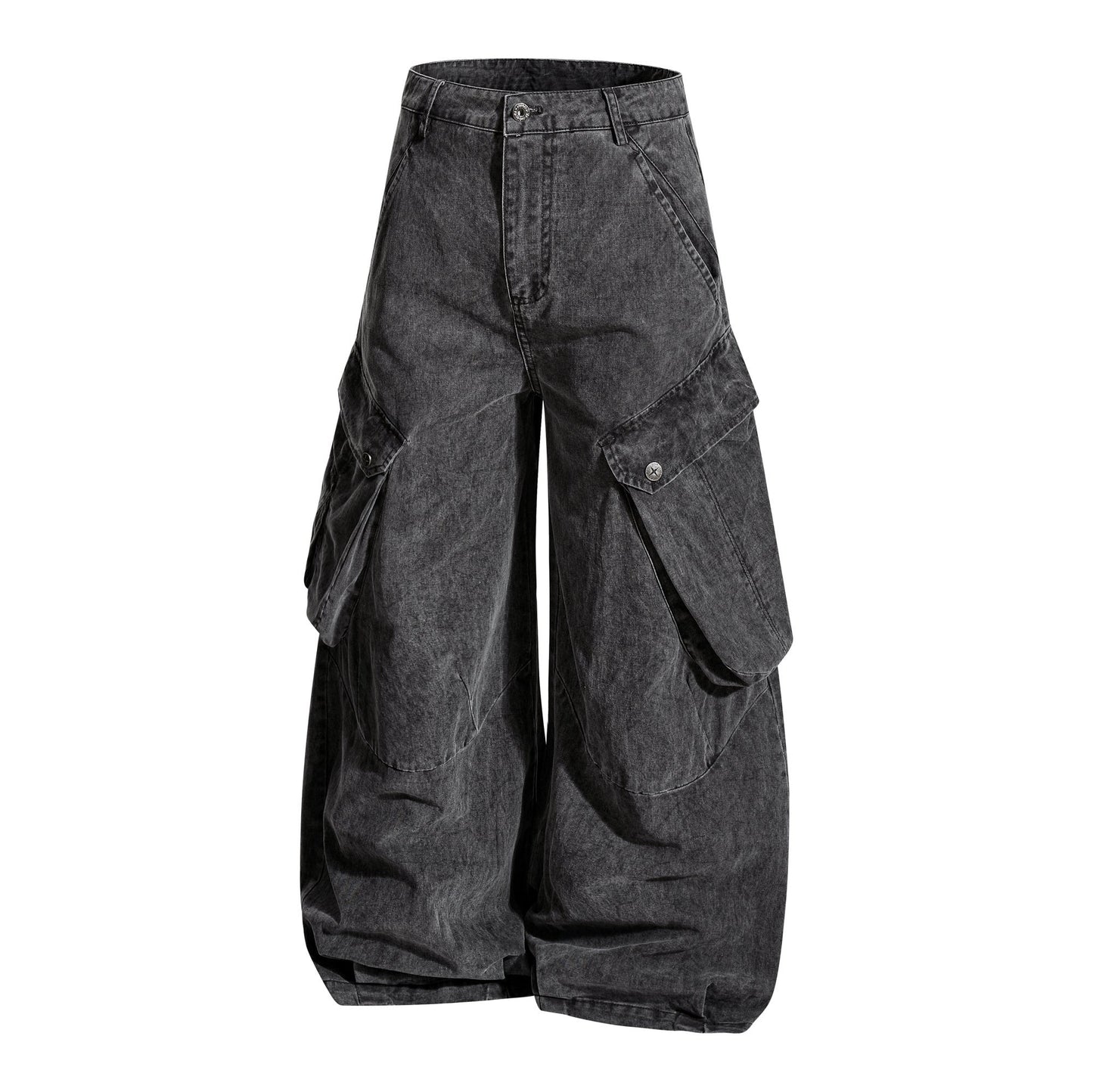 CapCabin Washed Wide-Leg Cargo Pants