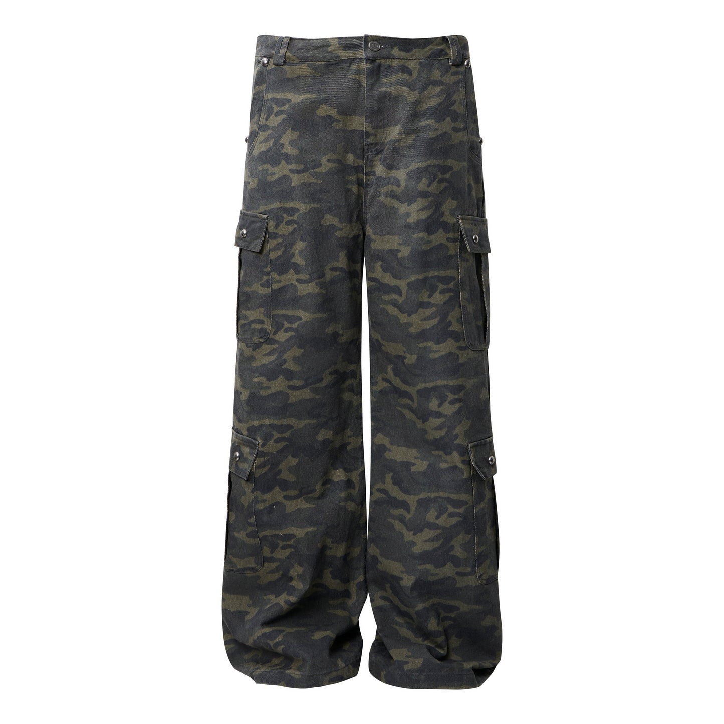 CapCabin Camo Wide-Leg Cargo Pants