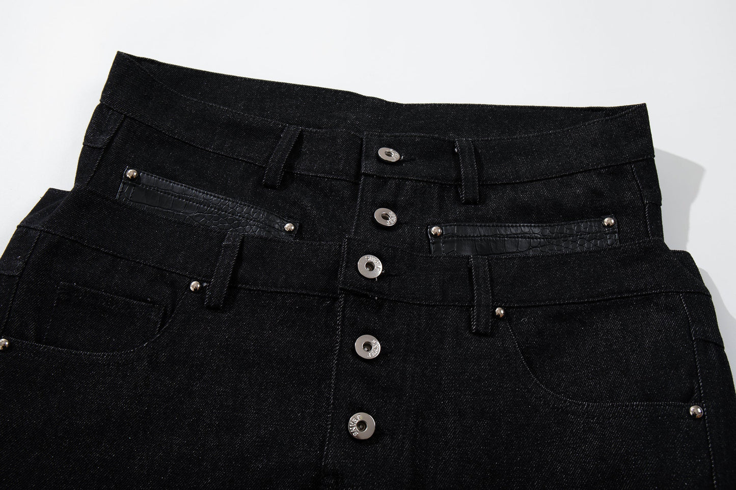 CapCabin Wide Leg Button Fly Denim Pants