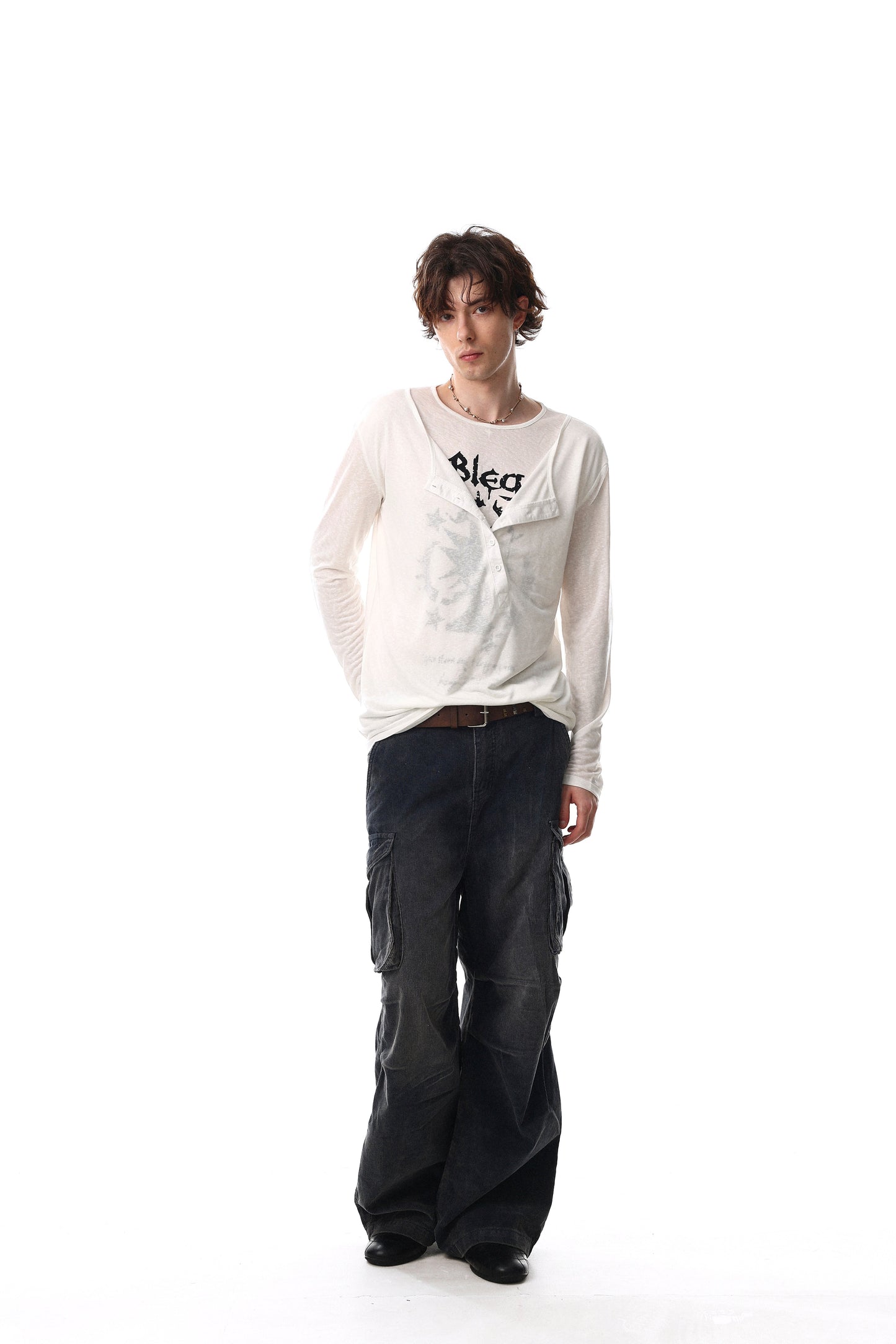 CapCabin Graphic Long Sleeve Henley Tee