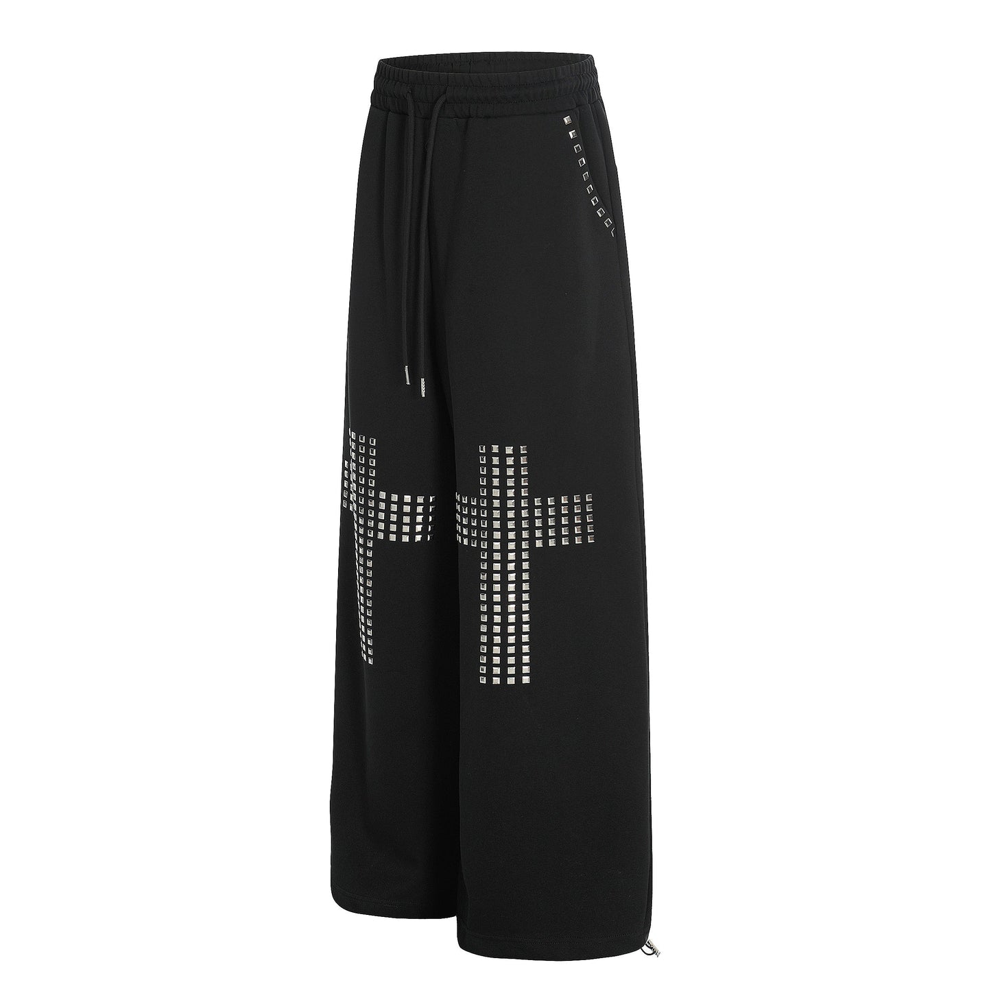 CapCabin Studded Cross Wide-Leg Sweatpants