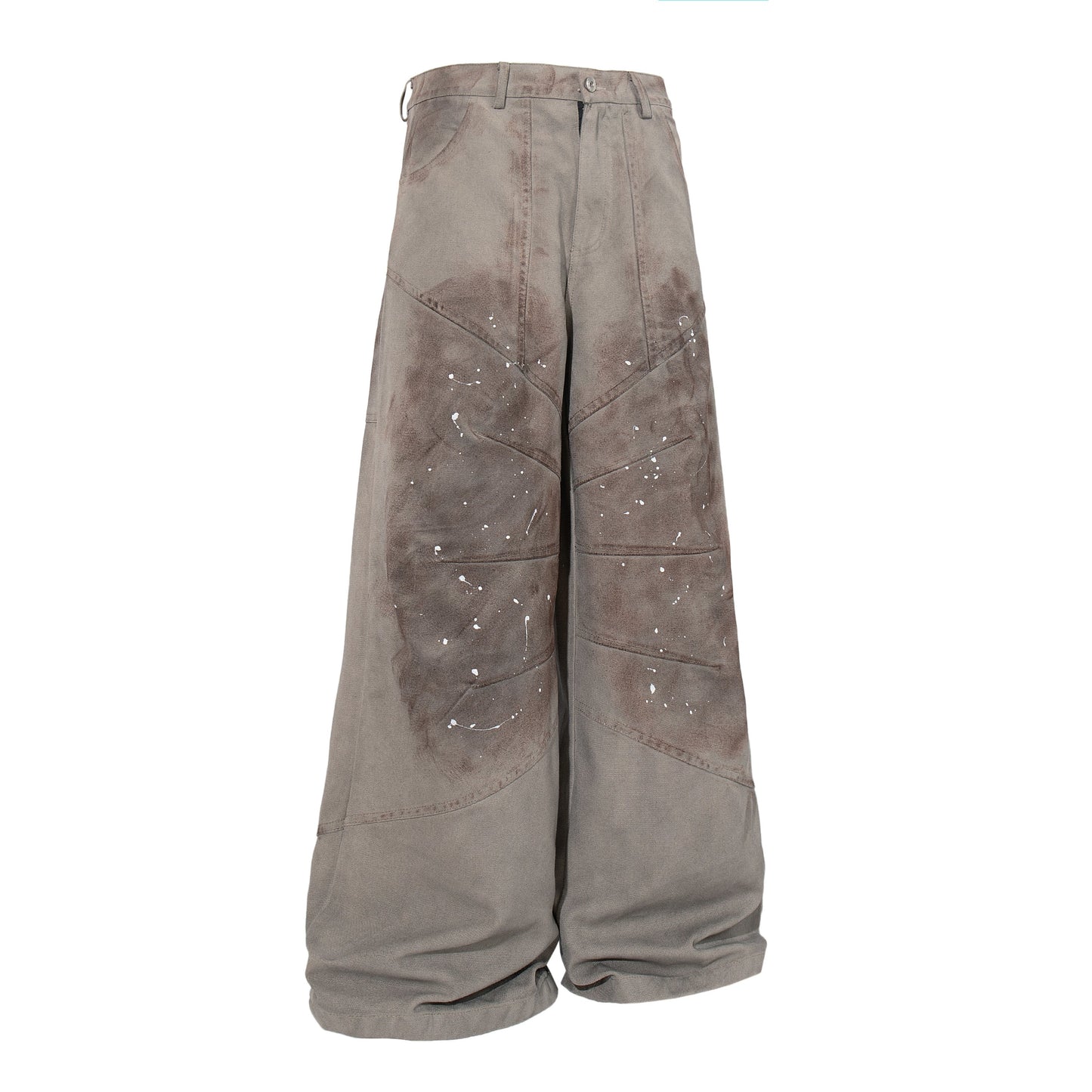 CapCabin Distressed Panel Wide-Leg Pants